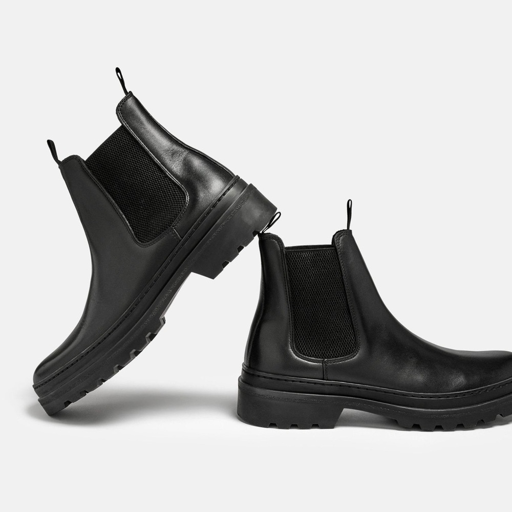 Minelli Men's Black Leather Chelsea Boots US 10